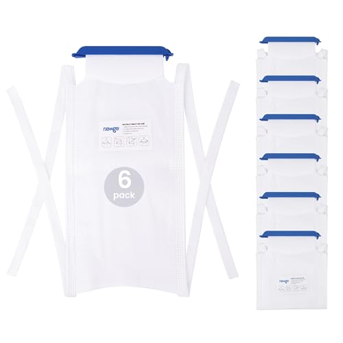 NEWGO Refillable Ice Bags with Clamp Closure [Pack of 6] Large 7 X 4.6, Reusable Easy Filling Hospital Ice Pack with Soft Outer Covering and Leak Resistant Inner Layer - size: 6 Pack