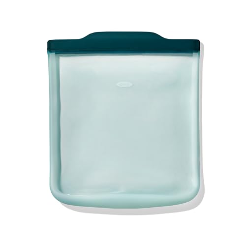 OXO Good Grips Silicone Reusable Bag - Half Gallon Bag (64 oz), Lagoon - color: Lagoon, size: Half Gallon (64 oz)