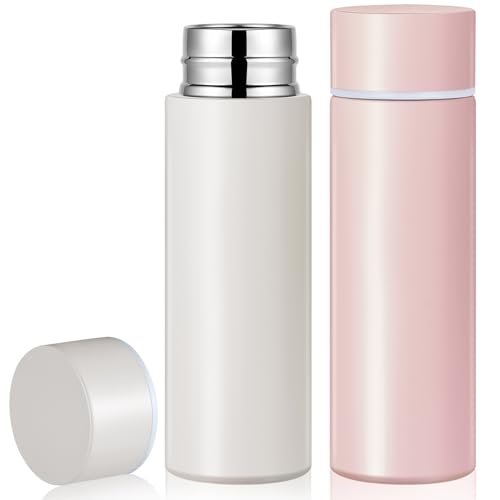 Irenare 5oz Mini Water Bottle, Angel White, Light Pink, 2 Pieces - color: Angel White, Light Pink