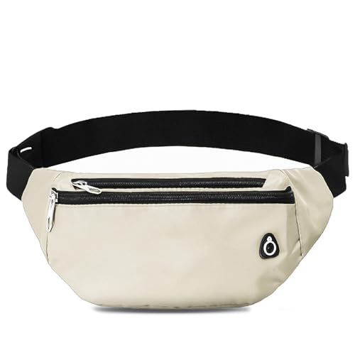 Fanny Pack for Women Men,Crossbody Water Resistant Sports Waist Bag Pack - color: 1pack-beige