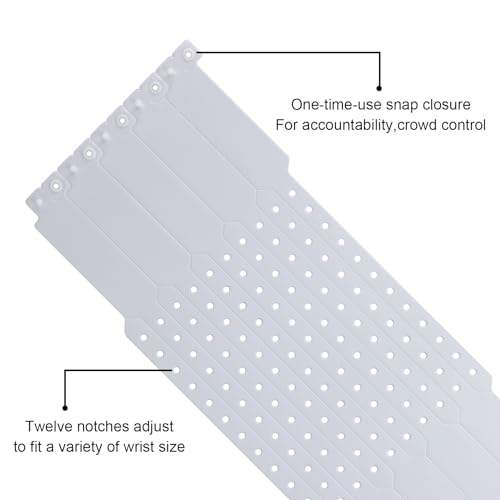 100pcs Vinyl Wristbands, Disposable Waterproof Wristbands(Color : White) - color: White