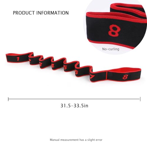 Number Stretch Resistance Band with Clear Markings Stretch Strap Fitness Resistance Band for Stretching and Yoga Elastic Exercise Band with Loops，Elastic Training Bands for Flexibility - size: about 31.5~33.5IN