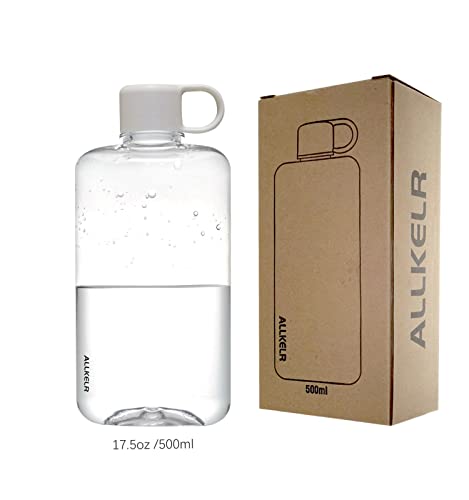Portable Flat Water Bottle, 16.9 oz, White - color: White, size: 16.9 Ounces