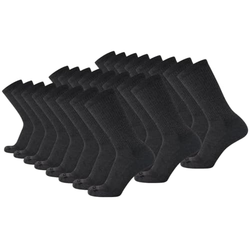 AND1 Mens Athletic Crew Socks 24 Pack Cushioned Comfort Socks - color: Dark Grey Heather