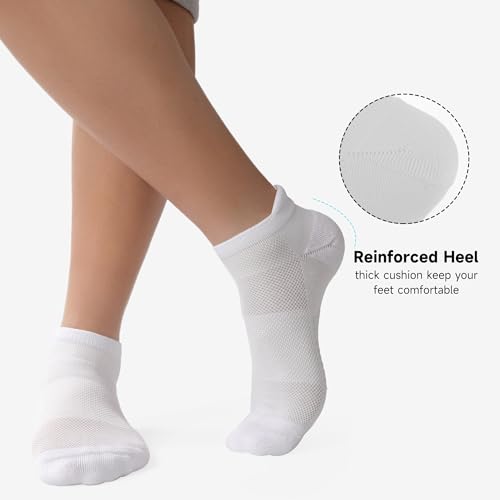 BAMBOO COOL Mens Athletic Ankle Socks Moisture Wicking Cushioned 8 Pack - color: 3*black/3*white/2*dark Grey, size: Large