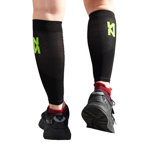 Zensah Featherweight Compression Leg Sleeves - Relieve Shin Splints, Calf Strains - color: Midnight Black, size: Small