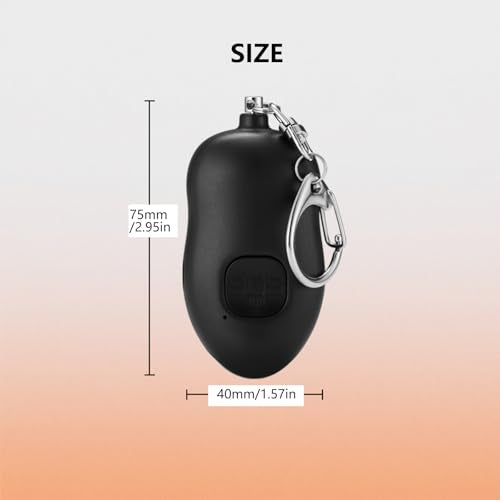 Personal Safety Alarm for Women,2Pack 130dB Self Defense Keychain - color: Black+Orange