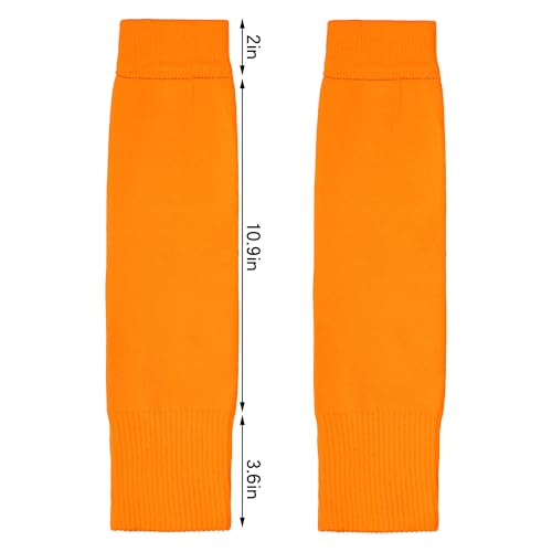 phnydreg 3 Pairs Leg Sleeve Shin Pre Cut Socks for Kids Youth Men Women Soccer Running Cycling - color: Orange