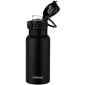 GOPPUS 17oz Kids Insulated Water Bottle, Leak-Proof Flip Lid & Carry Handle - color: Black