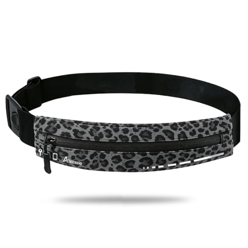 AIKENDO Slim Running Belt for Women Men,Runners Fanny Pack Phone Holder - color: Leopard