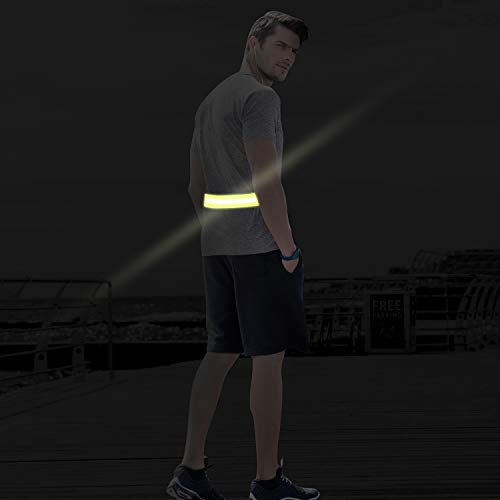 Hotop 6 Pcs Reflective Band Strap Safety Glow PT Belt High Visibility