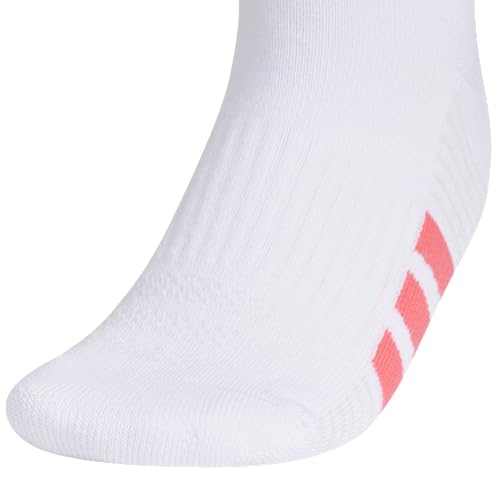 adidas Women's Cushioned Socks 3 Pairs - color: White/Pure Turbo Pink/Clear Onix Grey/4.0/Low Cut, size: Medium, style: Low Cut