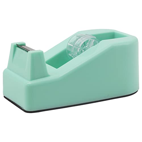 Desktop Tape Dispenser Heavy Duty Desk Accessories Floral Office Tape Dispensers, Weighted Non-Skid Base, Macaron Green - color: Macaron Green