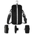 3-in-1 Multi-Function Phone Bag: Sports Armband + Small Crossbody Body Bag + Outdoor Hanging Pack for Running, Walking, Hiking, Gym, Travel (Fits iPhone & Android) - color: Black-Reflective Style