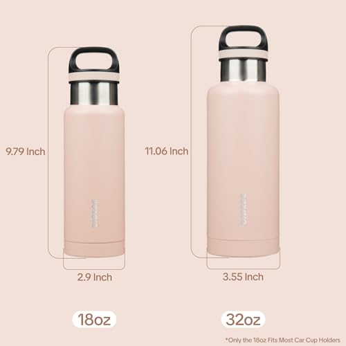 BJPKPK 32oz Insulated Water Bottle Stainless Steel Water Bottle with Handle - color: Peach, size: 32 Ounces
