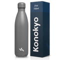 Konokyo 25 oz Insulated Stainless Steel Water Bottle, Gray - color: Gray, size: 25 Ounces
