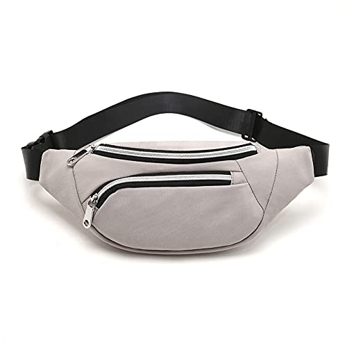 Waist Pack Bag for Men&Women - Fanny Pack for Workout Traveling Running. - color: (Without headphone hole)Light Gray