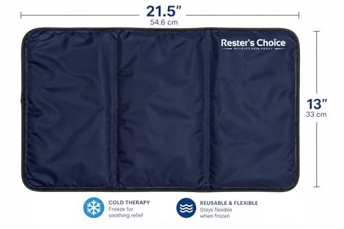 Rester's Choice Extra-Large Gel Ice Pack (13" x 21.5") - Reusable, Flexible, Durable - Ideal for Back, Shoulder, Knee (Dark Blue, 1 Pack, X-Large) - color: Dark Blue, size: 13x21.5 Inch (Pack of 1)