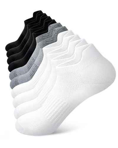 SIXDAYSOX Ankle Socks for Women Thin Breathable Cotton No Show Socks Womens - color: 5 Pairs-2 Black+2 White+1 Gray, size: 9-11
