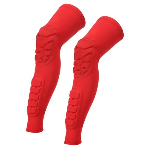 PATIKIL Knee Calf Pads Knee Braces Pad Compression Leg Sleeve Protective Calf Shin Guard for Youth Adults Football Basketball Baseball - color: Red, size: Large