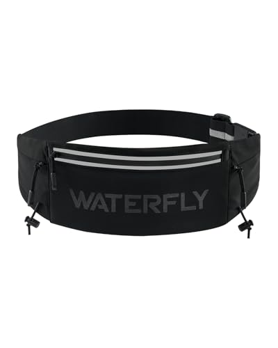 WATERFLY Running Belt Fanny Pack, Runner Race Belt with Bib Clip Black - color: Black