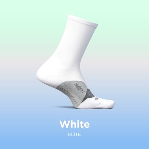 Feetures Elite Light Cushion Mini Crew Sock - color: New White (1 Pair), size: X-Large