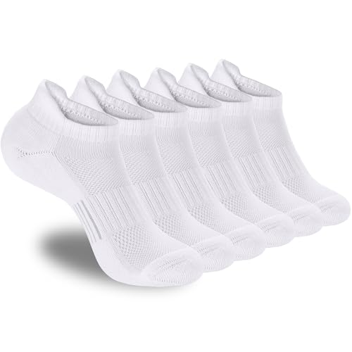 ATBITER Women's Ankle Socks Cushioned Running Athletic No Show Socks-6Pairs - color: 6pairs 6white, size: 6-8