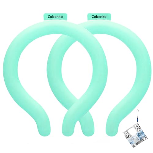 Neck Cooling Tube with Insulated Bag, Reusable PCM Ice Ring, Neck Cooler - color: Green*2