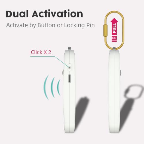 Personal Safety Alarm Keychain for Women & College Girls - 240 Min Siren, Dual Activation (Pin & Button), Locking Pin, LED Strobe, Rechargeable Anti-Slip Grip (Fresh Leaf) - color: Fresh Leaf