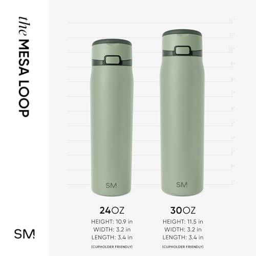 Simple Modern Water Bottle with Straw & Handle | 24oz | Green - color: -Eucalyptus Mix, size: 24 Ounces