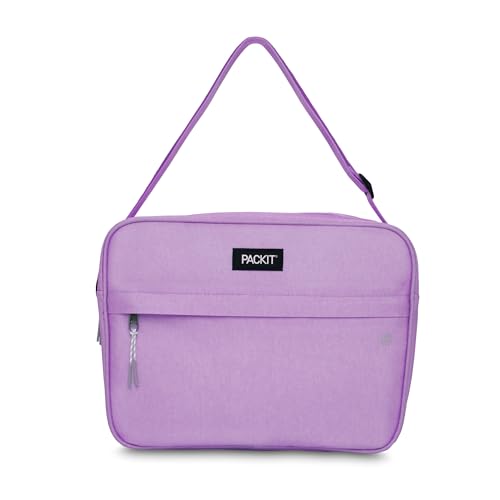 PackIt Freezable Zuma Can Cooler, Built with EcoFreeze Technology, Collapsible, Reusable, Zip Closure with Adjustable Shoulder Strap, Fits 15, 12 Oz Cans - color: Lavender