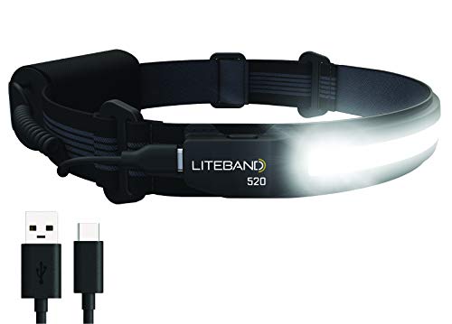 LITEBAND ACTIV Rechargeable LED Headlamp, 520 Lumens, 210° Wide Beam, Black - color: Night, size: 520 Lumen