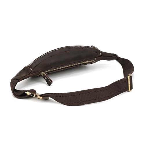 LUUFAN Men's Leather Fanny Pack Adjustable Waist Bag Hip Bum Belt Slim Purse Bag Cell Phone Pouch for Sport Travel Hiking, Dark Brown - color: 1034-Dark Brown