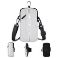 Armband Cell Phone Holder, Crossbody Phone Purse for Running Walking, Adjustable Strap Phone Pouch Holster for Men Women (Silver Gray) - color: Silver Gray