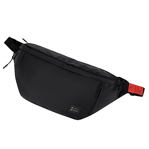 Fashion Large Crossbody Fanny Pack for Men Women,Waterproof Waist Bag fanny Packs belt bag sling bag with 5-Zipper Pockets,Carrying 7.9"phone,Black-Medium - color: B-Black-M