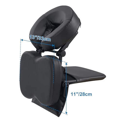 Master Massage Desktop Face Cradle Massage Kit – Table & Desk Top Face Pillow Support –Foldable Adjustable Head Rest Cushion Cradle - Massage Kit, Siesta Artifact, Eye Surgery Recovery Black