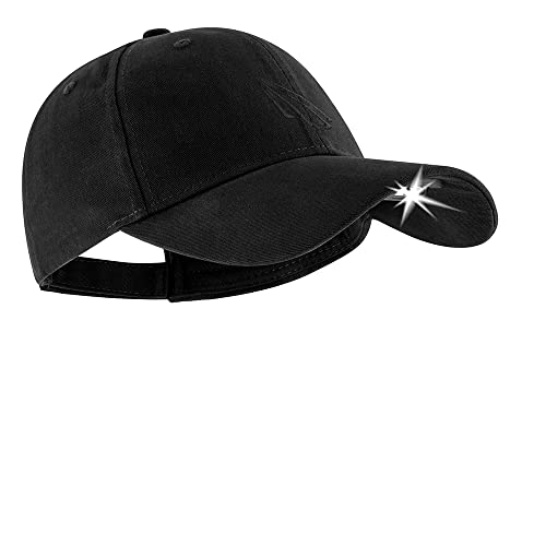 LED Hat Light - POWERCAP Baseball Cap with Light Built in - LED Cap Visor Light with Bright Headlight and IPX4 Rating - color: 3.0 Black