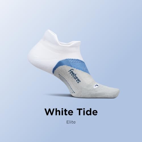 Feetures Elite Light Cushion No Show Tab Sock Wave - color: White Tide (1 Pair), size: Medium
