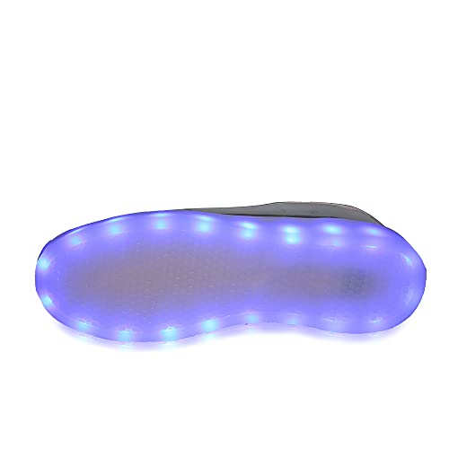 YuanRoad Unisex LED Light Up Shoes with USB Charging Glowing Luminous LED Sneakers - color: Silver, size: 15 Women/11 Men