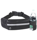 Waist Packs, 7.5 Inch x 3.9 Inch Black Waterproof Rubber 3 Pocket Waist Bag for Sports, Running, Travel and Outdoors (black)