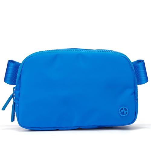 Pander Nylon Fanny Pack for Women, Two-Way Zipper Crossbody Bag - color: Capri Blue