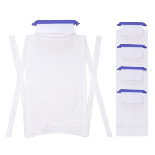 Pallesen Refillable Ice Bags with Clamp Closure – Easy-Filling Hospital Ice Pack with Soft Outer Cover, Leak-Resistant Inner Layer, Ideal for Pain Relief (5, White, Large)