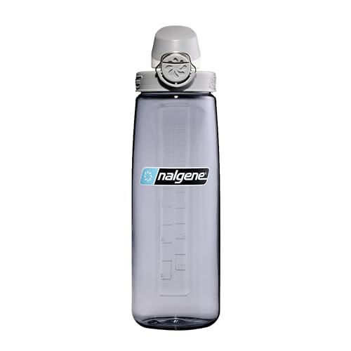 Nalgene 24 oz On The Fly Lock-Top Water Bottle, Smoke Gray w/Gray - color: Smoke Gray with Gray, size: 24 Ounces