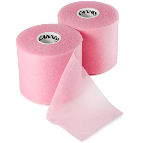 Cannon Sports Pre Wrap Foam Underwrap - 2 Pack, 2.75" x 30 Yards Per Roll (60 Total Yards) - Athletic Underwrap for Sports Tape, Training & Exercise (Light Pink) - color: Light Pink