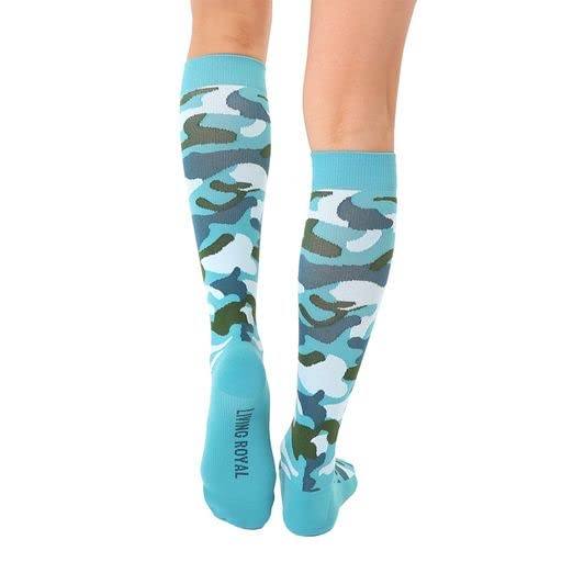 Living Royal Compression Socks - Graduated Compression 15-20mmHg, Padded Cushion Bottom Fun Socks, Moisture-Wicking - color: Camo