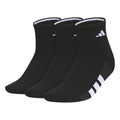 adidas Women's Cushioned Socks 3 Pairs - color: Black/White/Carbon Grey/4.0/Quarter, size: Medium, style: Quarter