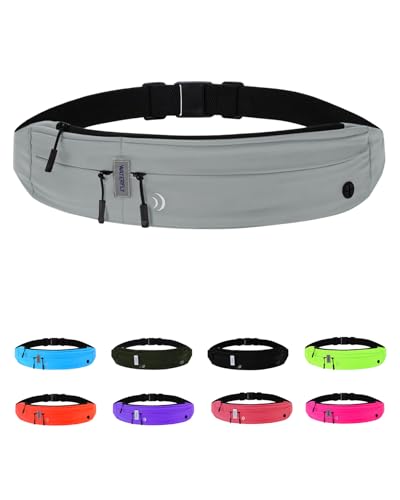 WATERFLY Running Belt Fanny Pack:Phone Holder Belt for Men Women - color: Grey