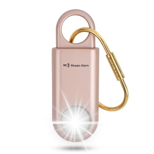 130db Personal Safety Alarm with Ultra Bright Strobe Light. Rose Gold - color: RoseGold, style: Button cell