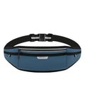 WATERFLY Running Belt Slim Breathable Back Pad 4-Pocket Runners Pouch - color: Dark Blue, size: Large