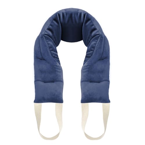 UNCN Heating Pad for Neck Shoulders & Back Microwavable Wrap Lavender Scent - color: Navy Blue